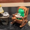 chaise à bascule grenouille, petite décoration japonaise mignonne de guérison, décoration de bureau, ornements de chat nimal, décoration de voiture
