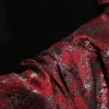 tissu jacquard double face rouge avec broderie, nouveau gilet hanfu de style chinois, chemisier, vêtements de bricolage, matériel textile pour créateurs