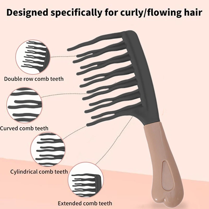 brosse à cheveux à main peigne à dents larges peigne plat en plastique massage du cuir chevelu peigne lissant démêlant peigne de coiffure outil de coiffure brosse à cheveux à main peigne à dents larges peigne plat en plastique massage du cuir chevelu peigne lissant démêlant peigne de coiffure outil de coiffure