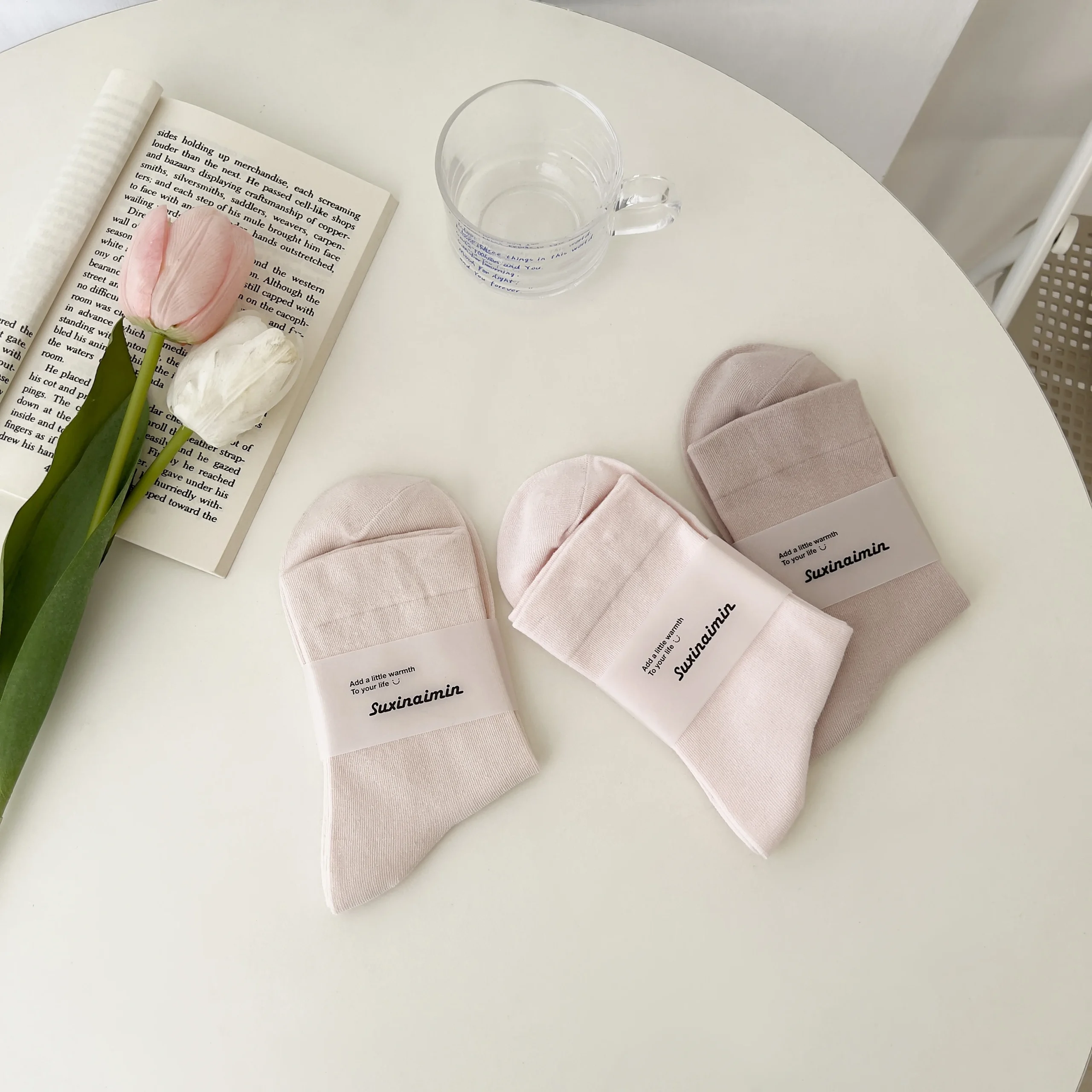 3 paires/lot nouveau style coréen doux lâche printemps automne chaussettes fille japonaise rose polyvalent couleur unie coton chaussettes 3 paires/lot nouveau style coréen doux lâche printemps automne chaussettes fille japonaise rose polyvalent couleur unie coton chaussettes