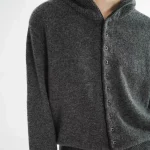 Cardigan à capuche pour femme, pull en pur cachemire, veste tricotée européenne à capuche épaisse, nouvelle collection automne/hiver 2025 100% Cardigan à capuche pour femme, pull en pur cachemire, veste tricotée européenne à capuche épaisse, nouvelle collection automne/hiver 2025 100%