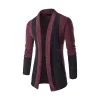 cardigan à poche en cachemire rembourré pour homme, manteau chaud et décontracté, tricoté, nouvelle collection automne et hiver 2023