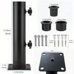 Kit de Base de Parasol d’extérieur, Support métallique résistant aux intempéries pour Parasol Stable, Support de Parasol de jardin avec bouchons réglables Kit de Base de Parasol d’extérieur, Support métallique résistant aux intempéries pour Parasol Stable, Support de Parasol de jardin avec bouchons réglables