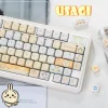 capuchons de touches de clavier mécanique, dessin animé chiikawa, kawaii, rond, mignon, hachiware, axe transversal, clé de remplacement, hauteur moa, matériau pbt