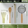 service à thé matcha japonais pour débutants, kit de démarrage avec fouet matcha, cuillère à thé, ensemble de fouet matcha réutilisable, 4 pièces