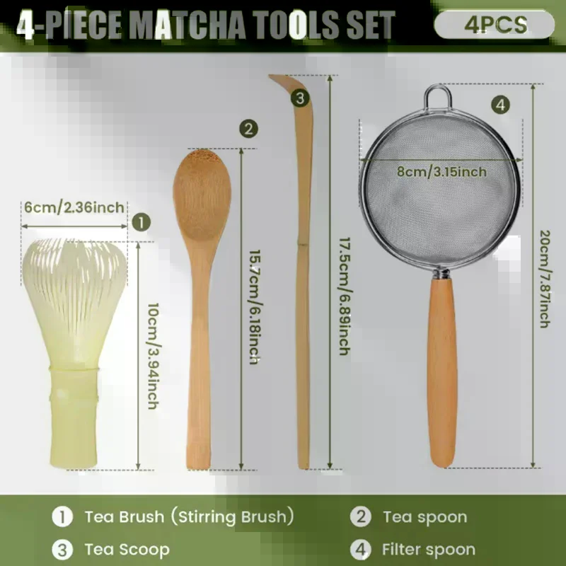 service à thé matcha japonais pour débutants, kit de démarrage avec fouet matcha, cuillère à thé, ensemble de fouet matcha réutilisable, 4 pièces service à thé matcha japonais pour débutants, kit de démarrage avec fouet matcha, cuillère à thé, ensemble de fouet matcha réutilisable, 4 pièces