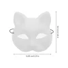 masque de visage de chat en fil de maille, blanc, embryon de renard, blanc, bricolage, halloween, demi masques d'animaux, fête de cosplay tim ade, 2 pièces