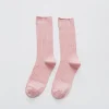 1 paire rétro femmes coton chaussettes amples automne hiver tricot couleur unie longs noir coréen japonais étudiant filles bas