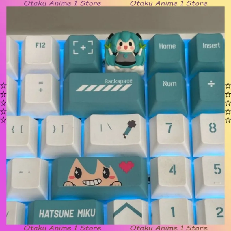 dessin animé hatsune miku 3d clavier décoration miku rin len keycap pour axe transversal clavier mécanique accessoires dessin animé hatsune miku 3d clavier décoration miku rin len keycap pour axe transversal clavier mécanique accessoires