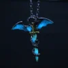 Collier pendentif dragon Shoous Steampunk vintage pour femmes et hommes, clavicule animale, bijoux de poule, lueur dans le noir, JOPunk Collier pendentif dragon Shoous Steampunk vintage pour femmes et hommes, clavicule animale, bijoux de poule, lueur dans le noir, JOPunk