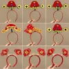 bandeau rouge 2024 bonne année bandeau mascotte dragon dessin animé dragon bandeau nouvel an mascotte enfant chapeaux