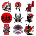 Autocollant japonais Ronin Bushido, décalcomanie en vinyle samouraï Kokor, décoration de protection solaire anti-rayures pour fenêtres de camping-car