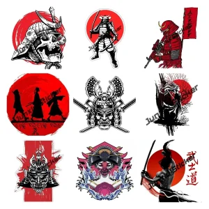 Autocollant japonais Ronin Bushido, décalcomanie en vinyle samouraï Kokor, décoration de protection solaire anti-rayures pour fenêtres de camping-car