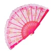 Éventail classique en dentelle rose, éventail pliant à main pour femmes, éventails de danse, flamenco espagnol, fête de mariage, accessoires d'été, cadeau