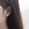petite mignon fleur de cerisier femmes boucles d'oreilles en acier inoxydable mode luxe fleur métal piercing oreille goujon bijoux accessoires