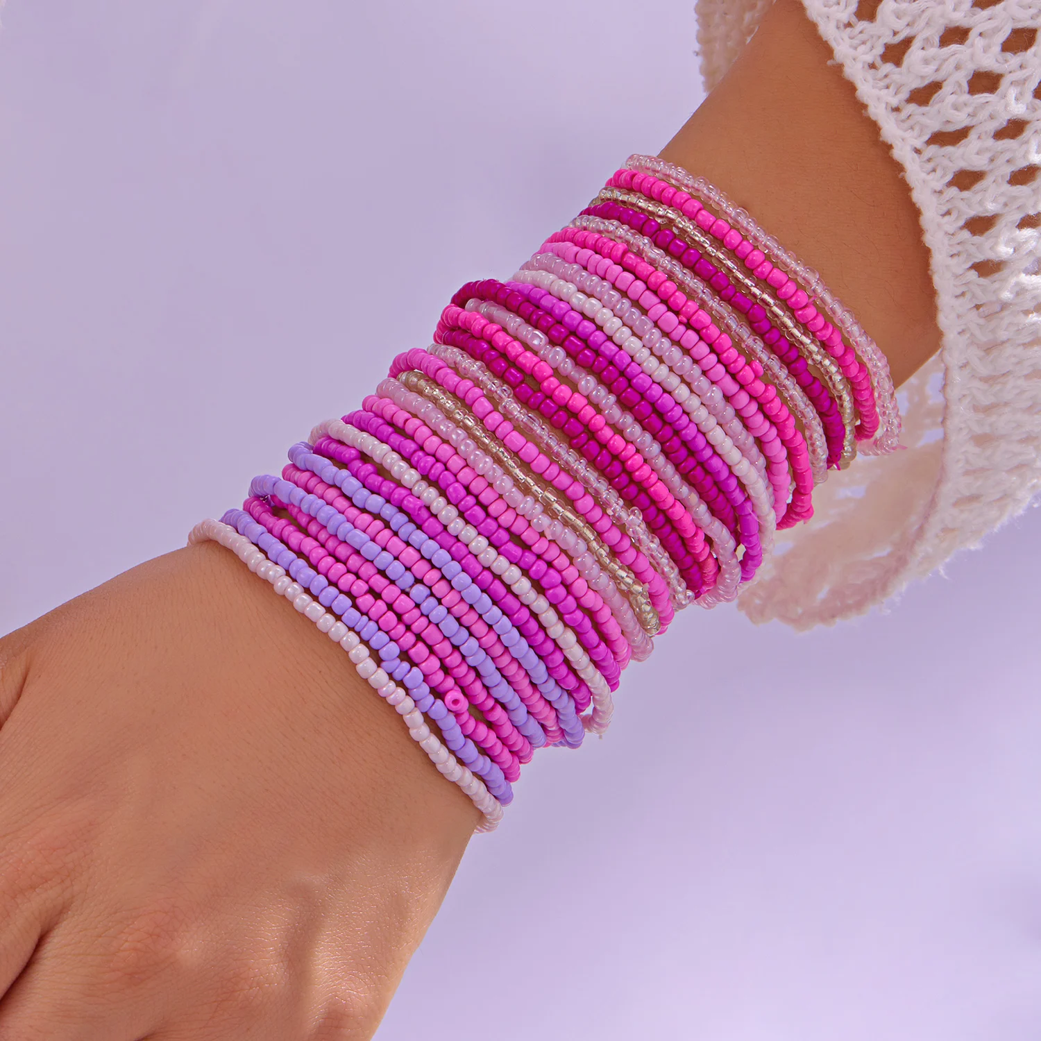 ensemble de bracelets bohème en perles de riz colorées pour femmes, extensible, réglable, chaîne enroulée empilée, bijoux à main, cadeau de plage d'été ensemble de bracelets bohème en perles de riz colorées pour femmes, extensible, réglable, chaîne enroulée empilée, bijoux à main, cadeau de plage d'été