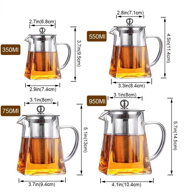 théière en verre résistant à la chaleur avec infuseur à thé en acier inoxydable, filtre, bouilloire à thé aux fleurs, service à thé kung fu, théière puer oolong théière en verre résistant à la chaleur avec infuseur à thé en acier inoxydable, filtre, bouilloire à thé aux fleurs, service à thé kung fu, théière puer oolong