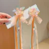 pinces à cheveux florales fairycore avec rubans et pompons – accessoires pour cheveux traditionnels chinois pour hanfu | cadeau pour les filles