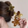 fleurs vintage, pince à queue de cheval haute, épingle à cheveux arrière de la tête premium, tempérament, ornement de cheveux à pince requin