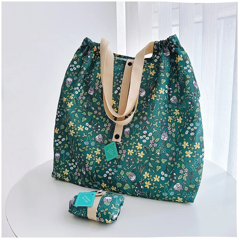 sac de courses japonais pliable et écologique, grand sac à bandoulière simple pour femmes, mignon, léger, grande capacité sac de courses japonais pliable et écologique, grand sac à bandoulière simple pour femmes, mignon, léger, grande capacité