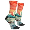 ukiyoe wave art chaussettes unisexe confortable chaud antidérapant rétro mode chaussettes décontractées nouveauté design créatif heureux chaussettes cadeau amusant