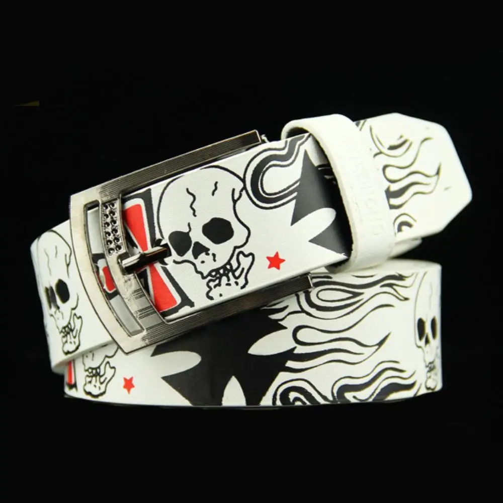 ceinture en cuir pu pour femme, sangle de taille japonaise, motif de dessin animé tête de mort, assressentiavec tout, mode punk, y2k ceinture en cuir pu pour femme, sangle de taille japonaise, motif de dessin animé tête de mort, assressentiavec tout, mode punk, y2k