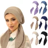 Nouvelles femmes Hijabs doux extensible Bonnet musulman Turban chapeaux foulard enveloppement chimio dame Bandana casquettes sous-écharpe islamique perte de cheveux casquette