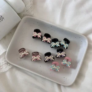 Coréen doux et cool haut de gamme tempérament rose arc cheveux frange petite pince princesse coiffure coréen accessoires femmes fille