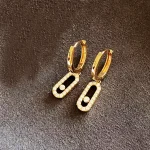 Boucles d&rsquo;oreilles géométriques en forme de O, plaquées or 18 carats, manchette d&rsquo;oreille en Zircon, bijoux à la mode pour femmes, Design minimaliste Unique, cadeau pour elle