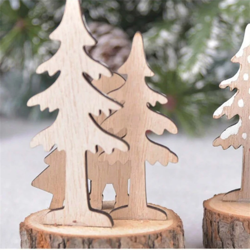 décorations de noël, ornements en bois, mini décoration de bureau pour arbre de noël, parfaite pour la table à manger décorations de noël, ornements en bois, mini décoration de bureau pour arbre de noël, parfaite pour la table à manger