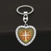 porte clés de voiture en biscuits pour hommes et femmes, porte clés saint notre dame, coeur jésus, bijoux catholiques, cadeau de prière du christianisme