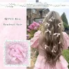 mini pince à cheveux avec nœud rose, 18 pièces, jolie princesse, style ballet, ruban, coiffure, petite pince polyvalente