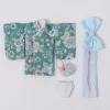 obitsu kimono uni à motif multicolore antique, ensemble de vêtements de beurre, accessoires vestisens, 11 gsc, ob11