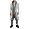cardigan à capuche pour homme, long manteau, tricots, europe et États unis, 3xl