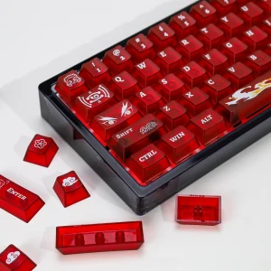 KBDiy Nichirin épée thème Keycap rouge mat translucide Anime PC Keycaps profil cerise pour 60 Wooting clavier mécanique Gamer