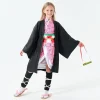 costumes de tueur tenue anime kamado nezuko cosplay costume kimono démon nezuko kimono pour enfants adultes robe anime costume halloween
