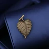 broche rétro artistique pour homme et femme, drapeau haut de gamme, feuilles tridimensionnelles, costumes, chemises, cols, métal, accessoires polyvalents