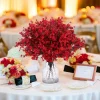injpétales de fleurs de sakura artificielles, plantes en pot de jardin, scène de mariage, décoration de bouquet de maison bricolage, printemps, hiver, nouveau, long, 5 pièces