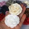 tête de fleur artificielle en tissu rose satin fait à la main, 5cm, 10 pièces/lot, pour décoration de robe de mariée, accessoires pour cheveux, bricolage