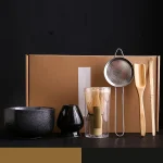 Ensemble Matcha en bambou 6 pièces/ensemble, avec bol, extracteur de thé, cuillère, support de fouet à thé, passoire, fouet à thé, cérémonie Matcha japonaise