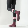 chaussettes de yoga femmes coton tricoté entraînement intérieur danse chaussettes de sport décontracté rayé silicone antidérapant gymnase fitness pilates chaussettes sox