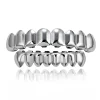 hip hop dents supérieures plaquées or 18 carats pour hommes et femmes, 8 dents inférieures, accessoires de bijoux de fête, accolades en or véritable
