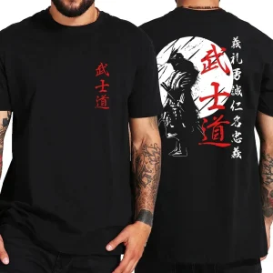 Japon samouraï esprit t-shirts pour hommes Style japonais dos imprimé ample surdimensionné hauts T-shirt Bushido mâle cadeaux T-shirt Japon samouraï esprit t-shirts pour hommes Style japonais dos imprimé ample surdimensionné hauts T-shirt Bushido mâle cadeaux T-shirt