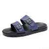 sandales d'été pour hommes, chaussures d'extérieur décontractées, pantoufles d'intérieur noires, tongs, grande taille 46, collection 2022