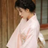 robe kimono rose japonaise, style tendresse, tenues de photo de voyage japonais, ensemble complet, saison de printemps, imprimé fleur de cerisier pour femmes adultes