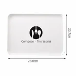 Plateau de petit déjeuner, thé, pain, Dessert, plateau de collation, plateau de rangement, accessoire carré, vaisselle, plateau isolé en plastique, 1 pièces