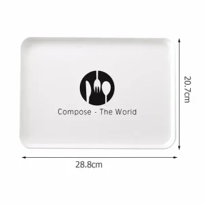 Plateau de petit déjeuner, thé, pain, Dessert, plateau de collation, plateau de rangement, accessoire carré, vaisselle, plateau isolé en plastique, 1 pièces Plateau de petit déjeuner, thé, pain, Dessert, plateau de collation, plateau de rangement, accessoire carré, vaisselle, plateau isolé en plastique, 1 pièces