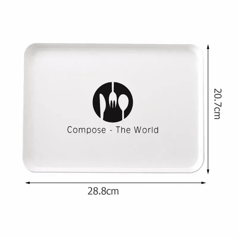 Plateau de petit déjeuner, thé, pain, Dessert, plateau de collation, plateau de rangement, accessoire carré, vaisselle, plateau isolé en plastique, 1 pièces Plateau de petit déjeuner, thé, pain, Dessert, plateau de collation, plateau de rangement, accessoire carré, vaisselle, plateau isolé en plastique, 1 pièces