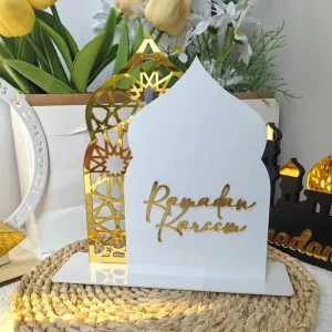 Décoration de table en acrylique pour Ramadan, Eid Mubarak, Ramadan Kareem, ornement musulman, fête islamique, Eid Al Adha, cadeau de décoration pour la maison