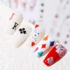 japonais intéressant adhésif décalcomanies bricolage décoration d'ongle manucure poker nail art autocollant cartes à jouer conception